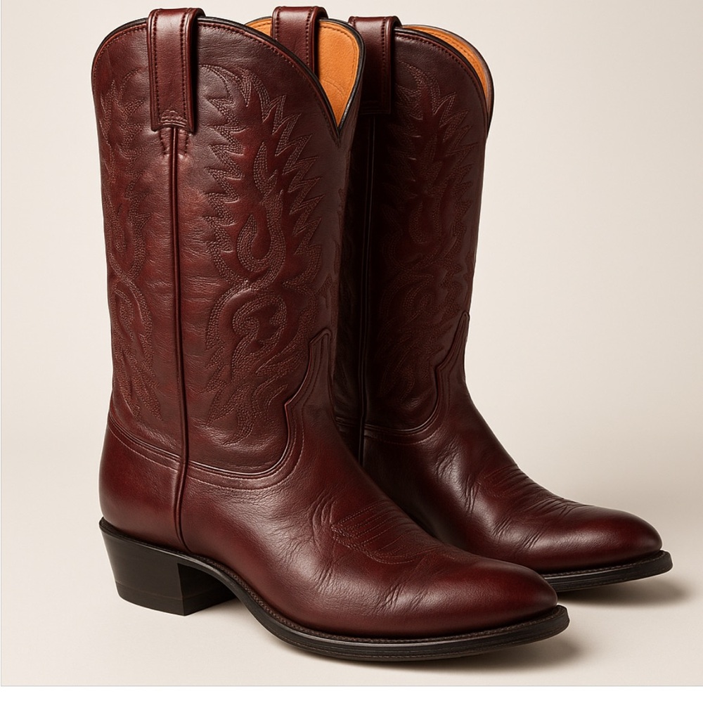 Rare Vintage Nocona Black Cherry Western Cowboy Boots Men's